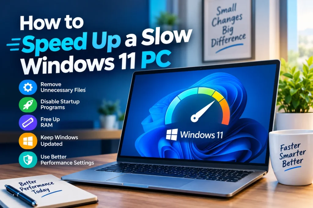 Windows 11 PC showing performance and storage settings